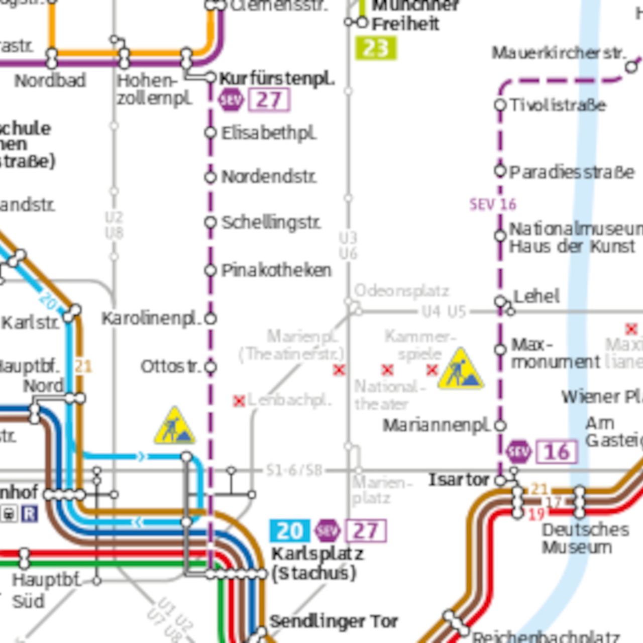 Auschnitt aus der Baustelleninformation der MVV
