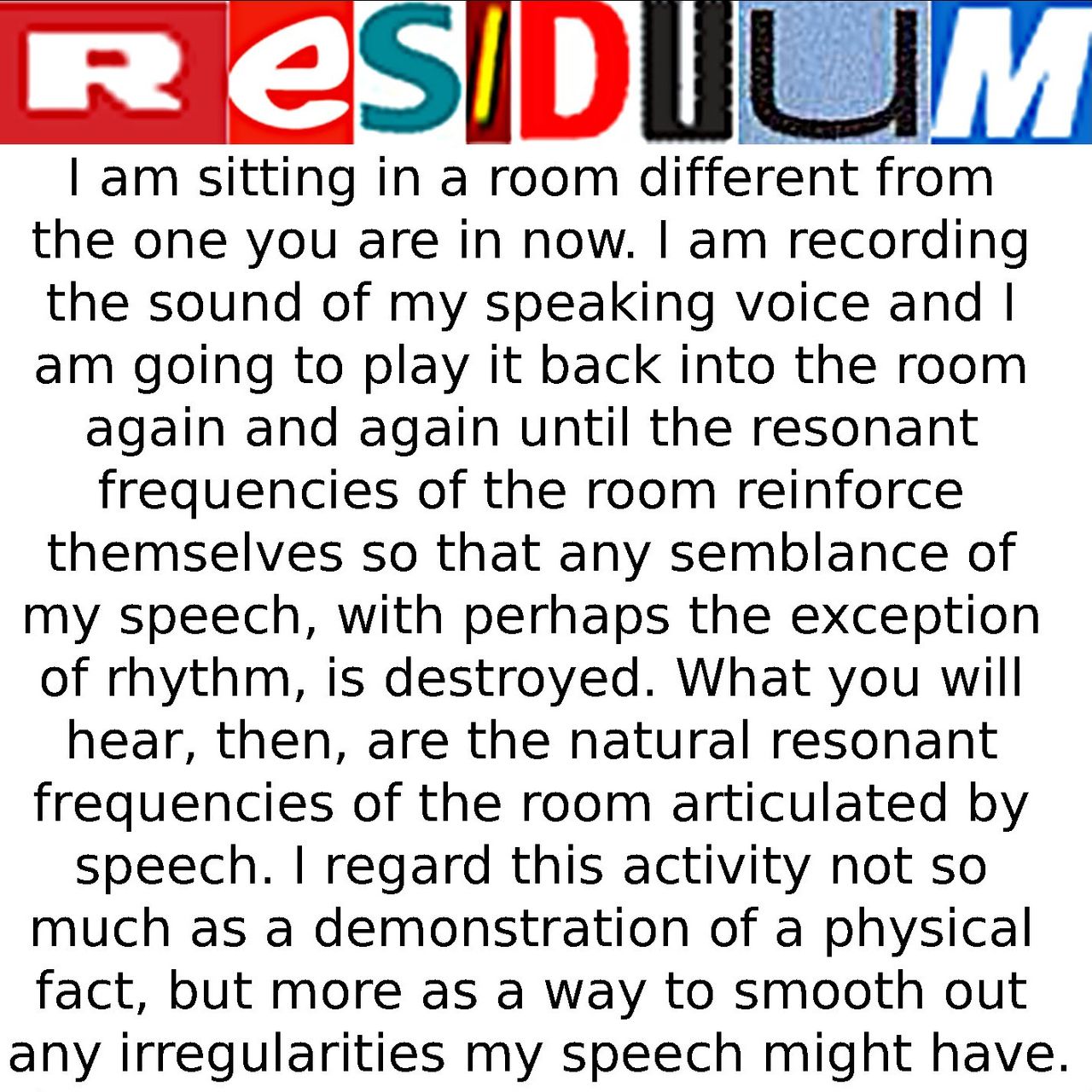 Residuum-Logo and the lyrics